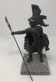 Lot - Statue depicting an Aztec warrior on a marble base ...