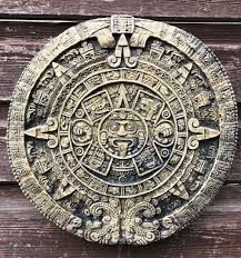 Aztec Mayan Calendar round stone wall plaque Sun stone home ...