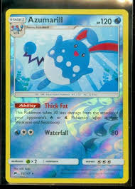 Pokemon AZUMARILL 35/147 - Burning Shadows RARE Rev Holo - MINT | eBay