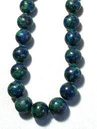VINTAGE HIGH QUALITY 10MM AZURITE BEADS NECKLACE - FREE SHIP ...