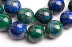 Azurite Gemstone Beads 10MM Green & Blue Round AAA Quality ...