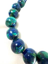 2 Gemstone necklace Azurite-Malachite, Jasper, 24 Carat gold ...