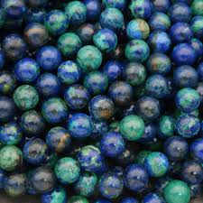 Azurite Malachite A+ · Smooth · Round · 6mm, 8mm, 10mm, 12mm ...