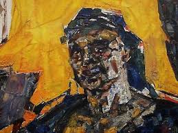 Ukrainian Soviet Oil Painting cubism realism steelmakers working man | eBay