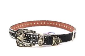 Western Belt Genuine Leather Bling Big Stone Black ...