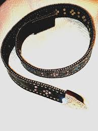 Roper Genuine Leather Belt S Black Boho Pink Blue Rhinestone ...
