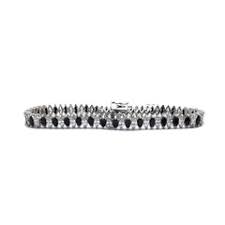 Black & White Marquise Tennis Bracelet (Silver) – Popular J