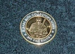 BABE RUTH NEW YORK YANKEES .999 FINE SILVER W/ 24KT GOLD ...