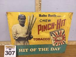 Sold at Auction: Pinch-Hit Tobacco/Babe Ruth advertising tin ...