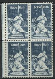 USA- Scott 2046 - Babe Ruth -1983 -MNG- Block of 4 X 20c Stamp | United States, General Issue Stamp / HipStamp