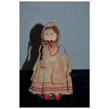 Old Cloth Doll Rag Drawn On Features Sweet Folk Art. For ...