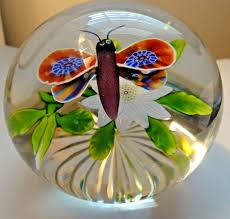 Antique Baccarat Crystal Butterfly Over Clematis Flower ...