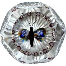 Antique Baccarat Butterfly Paperweight. For Sale at Ruby Lane