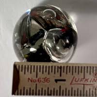 Glass Paperweight Bubbles Clear Black Red | Mercari