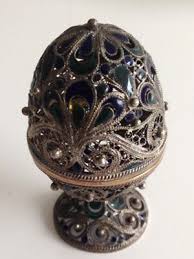 A FINE HAND MADE VINTAGE SILVER ENAMELED FILIGREE EGG SHAPE SPICE TOWER -BESAMIM | eBay