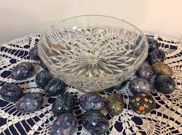 Beautiful Centerpiece Crystal Pedestal Bowl With Colorful Paper Thin Eggs - Etsy