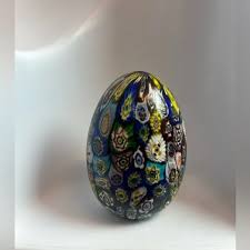 Murano | Art | Vintage Murano Art Glass Millefiori Egg Matte Satin Paperweight 3 | Poshmark