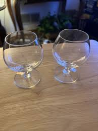Vintage Snifter Set of 2 Hand Blown Brandy Whiskey Clear Glass | eBay