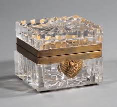Lot - Brass-Mounted Baccarat Crystal Box