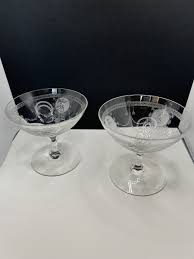 Vintage Tiffin ladies Shawl dancer etched crystal champagne ...