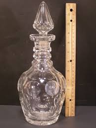 Antique 1900's Blown Glass Ring Neck Faceted Whisky Bottle ...