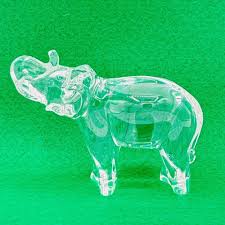 Baccarat France Crystal Elephant Figurine Turned up Trunk 4 ...