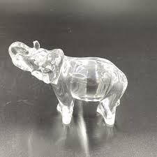 Baccarat France Crystal Elephant Figurine Turned up Trunk 4 ...