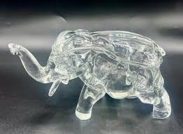 Vintage Tiara Indiana Glass Elephant Lidded Trinket Box - Etsy