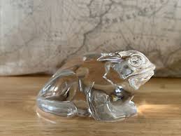 Vintage Hadeland Crystal Art Glass Frog Toad Figurine ...