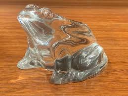 Stylized Frog Sculpture / Paperweight by Baccarat For Sale ...