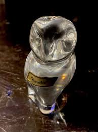 VINTAGE 4 INCH HAND BLOWN BACCARAT GLASS OWL FIGURINE IN ...