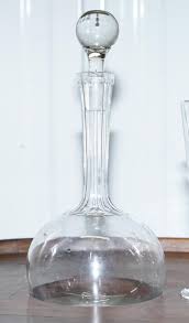 Hardwood Drinks Table with Crystal Decanter & Glasses Wheels ...