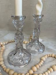 Set of 2, Vintage Glass Candle Holders – Bailiwick Studio