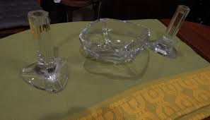 Baccarat France crystal candlesticks and centerpiece bowl ...