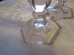 Pair of Vintage Etched Elegant Glass Candlesticks 7.5" tall ...