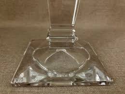 PAIR CRYSTAL Glass CANDLEHOLDERS Tall Clear Candlesticks ...