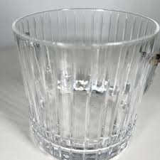 1960s Modernist Ribbed Crystal Glass Ice Bucket from Italy ...