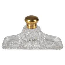 Antique Inkwell, Baccarat Déposé, Gilded Brass, Late 19th Century For Sale at 1stDibs | baccarat depose