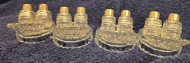 Vintage Clear Individual Salt & Pepper Shakers With Lids, Clam or Turkey Tail Feature - Etsy