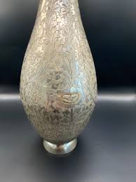 Silver Plated Brass Vase. Floral Engraved. Made in India. - Etsy
