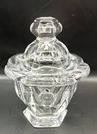 BACCARAT FRANCE ART GLASS CRYSTAL COVERED MUSTARD OR HONEY ...