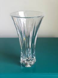 Crystal Glass Vase, Vintage Centerpiece, Gift Flower Vase ...