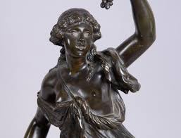 Lot - A Patinated Bronze Bacchanalian Female Sculpture ...