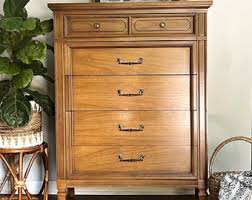 SOLD Refinished Mid Century Modern Vintage Tallboy Dresser - MCM - Boho - Etsy