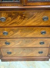 Beacon Hill Flame Mahogany Breakfront China Cabinet at 1stDibs | breakfront cabinet, antique breakfront china cabinet, break front cabinet