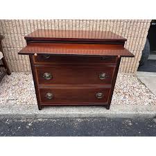 Antique Victorian Style Mahogany Inlaid Bachelor's Chest of Drawers. | Chairish