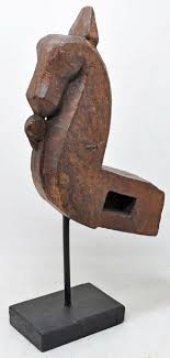 Antique Wooden Architectural Horse Head Bust Figurine Original Old Hand Carved | eBay