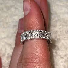 Jewelry | Hrh Collection Heiress Set 925 Sterling Silver Baguette Round Band | Poshmark