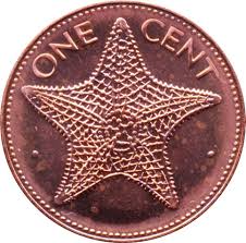 Bahamas | 1 Cent Coin | Starfish | Flamingo | Marlin | 1985 ...