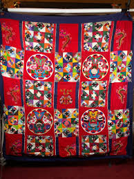 Chinese Bai Jia Bei Patchwork Quilt 62" x 60" double sided ...